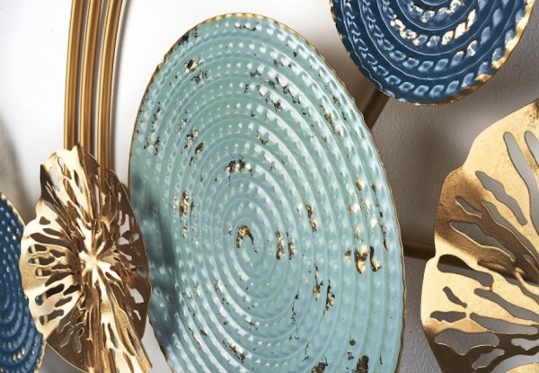 Metall Wandbild Golden Circles