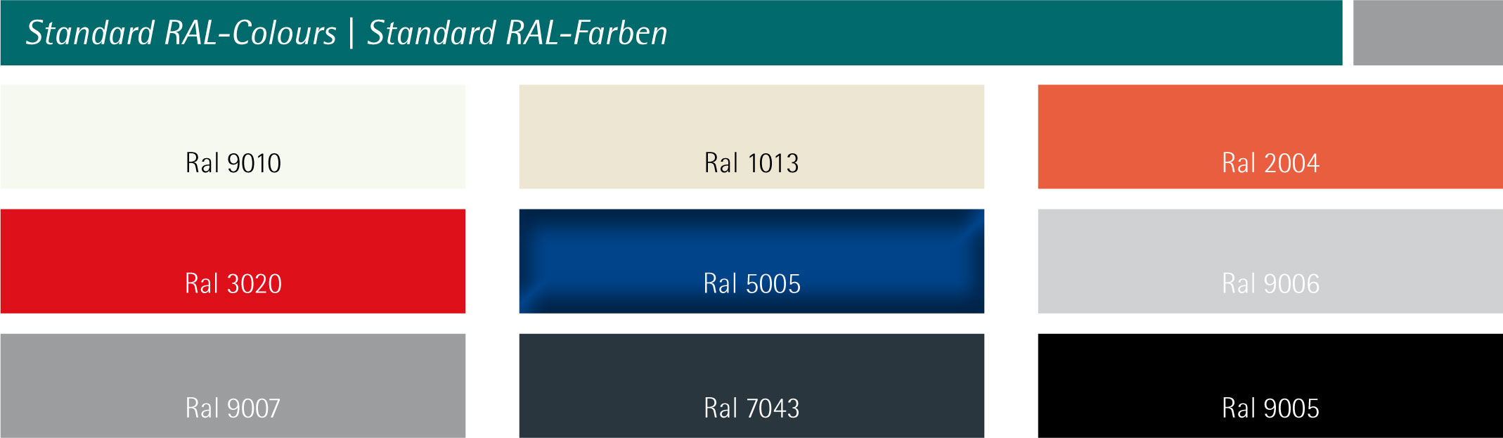 RAL-Standardfarben