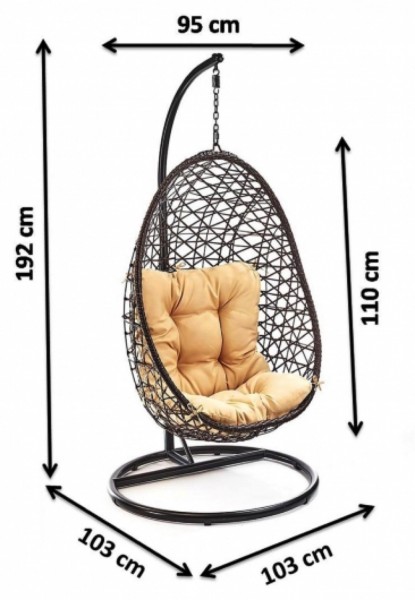 Crisscross Hängekorb aus Polyrattan - Komplettset