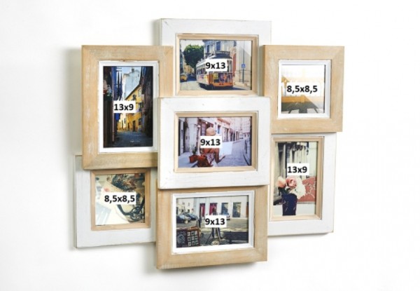Nature Collage - Holz Bilderrahmen für 7 Bilder