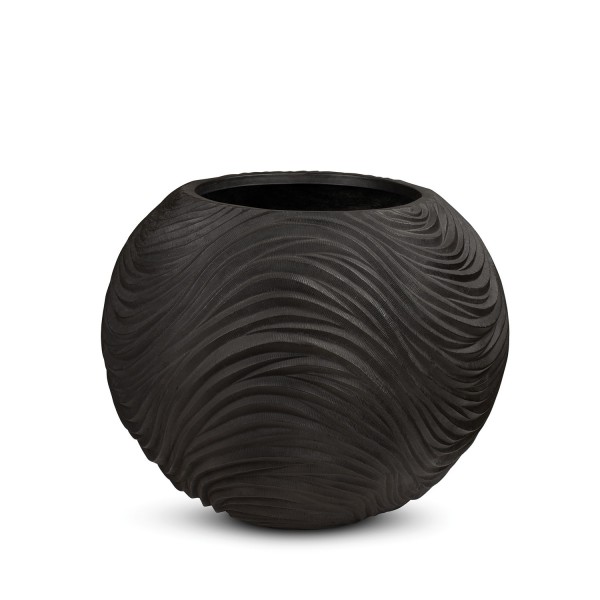 Curved River - Globe Pflanzgefäß black iron