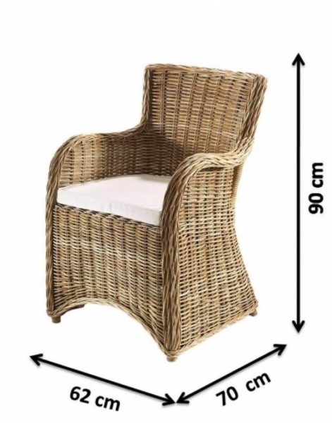 Sessel Bristol mit Kissen - Rattan kubu grey