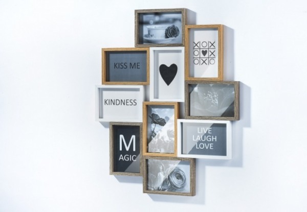 Holz Bilderrahmen Collage für 10 Bilder