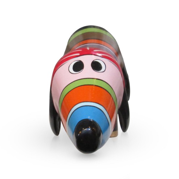 Hund aus Fiberglas - Hot Dog Rainbow Gold