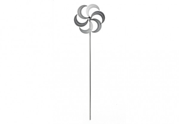 Edelstahl Windrad Mill als Gartenstecker