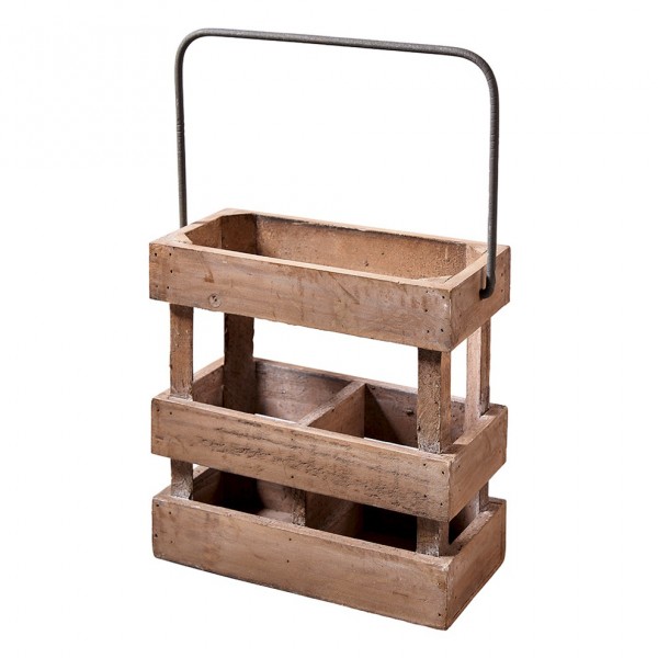 Flaschenträger Holz 2er 22x11x23cm