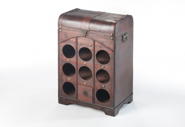 Domingo Weinregal Holztruhe braun