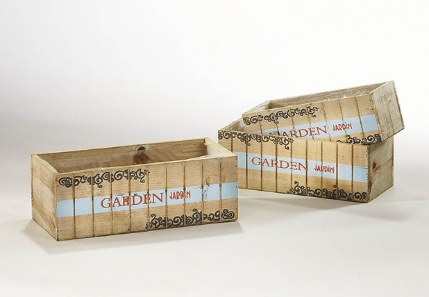 Pflanzgefäß rechteckig 2er Set weiß zum Bepflanzen - Garden Jardin