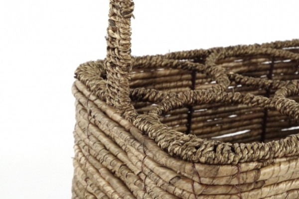 Flaschenkorb aus Bananenblatt