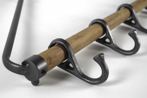 Hänger Wandgarderobe aus Holz und Metall