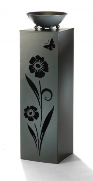 Metallsäule Flower mit Schale 90 cm