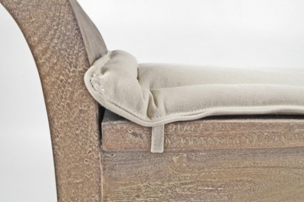 Canvas Sitzbank aus Holz braun mit Kissen 120 cm