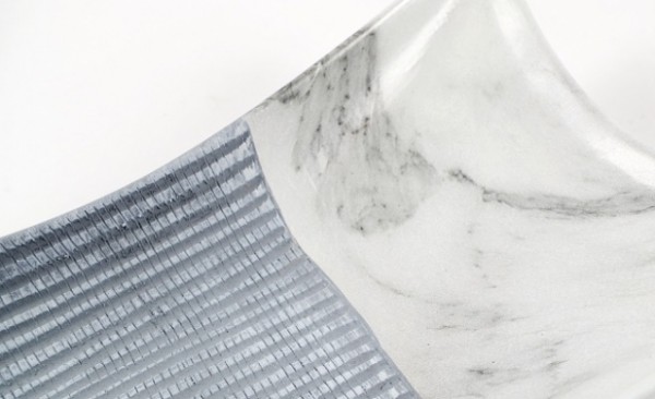 Grey Luf - Keramik Deko Schale eckig grau-weiß 33 cm