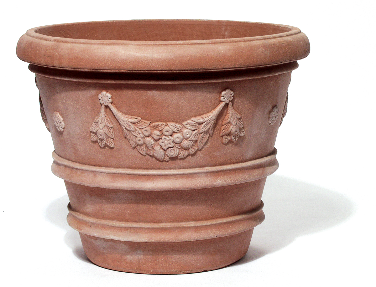Vaso Festonato | TerraDura Terracotta Pflanzvase | Terrapalme Heim- und