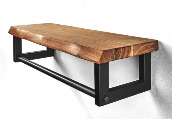 Garderobenregal aus Holz und Metall 61 cm