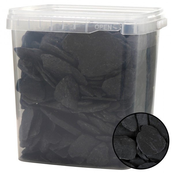 Schiefer anthrazit 40-70mm - Dekosteine Eimer 5,5 Liter