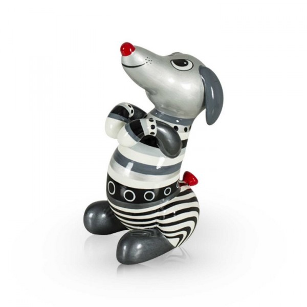 Sitzender Hund aus Fiberglas - Sitting Hot Dog Silver Line