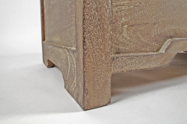 Canvas Sitzbank aus Holz braun mit Kissen 120 cm