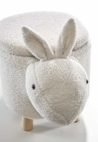 White Bunny Sitzhocker mit Staufach