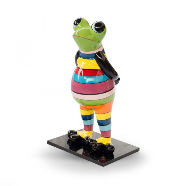 Stehender Frosch aus Fiberglas - Standing Frog Rainbow