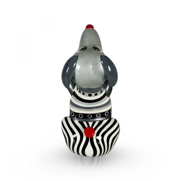 Sitzender Hund aus Fiberglas - Sitting Hot Dog Silverline