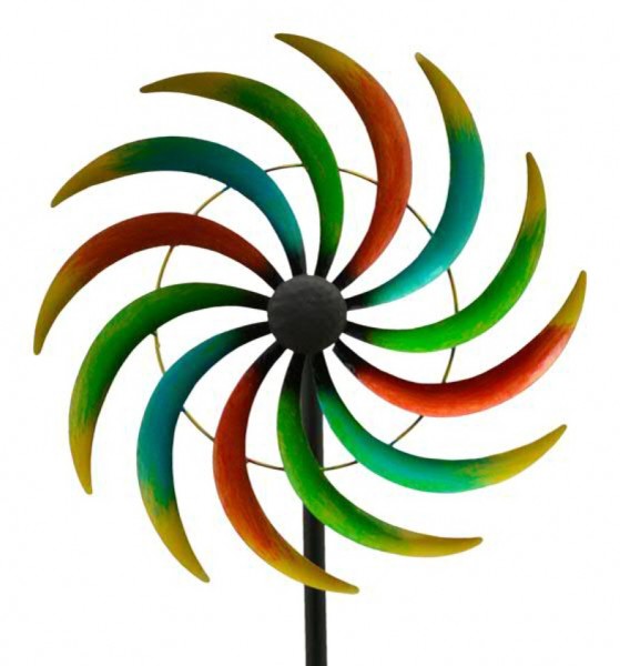 Windrad Sunny aus Metall ø 39 - Höhe inkl. Stab 168 cm