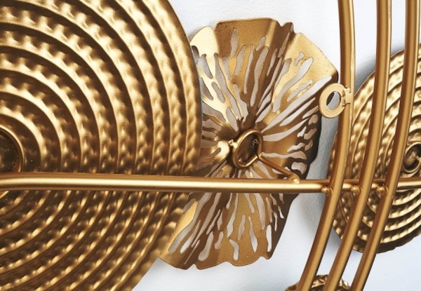 Metall Wandbild Golden Circles