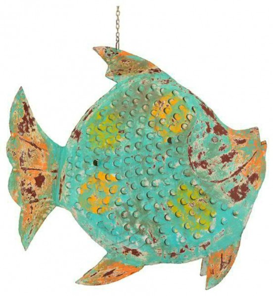 Seaside Metallfisch bunt an Metallkette