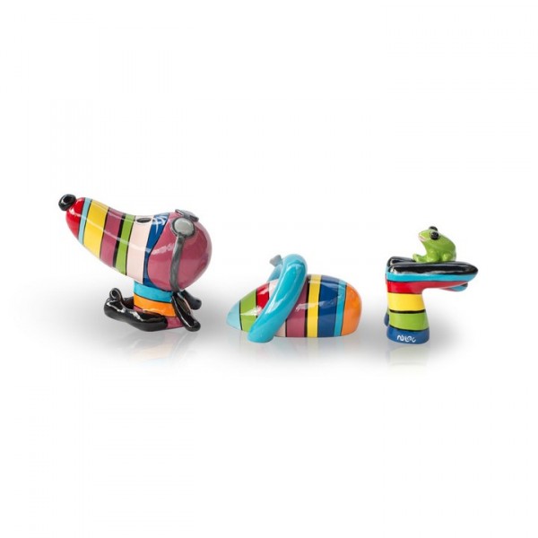Schwimmender Hund aus Fiberglas - Swimming Hotdog Rainbow