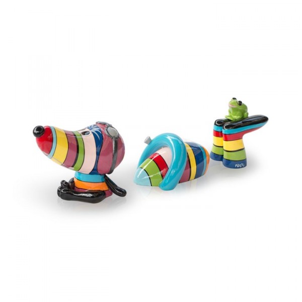 Schwimmender Hund aus Fiberglas - Swimming Hotdog Rainbow