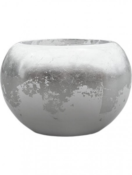 White Blattsilber Globe Pflanzkübel - Luxe Lite Glossy
