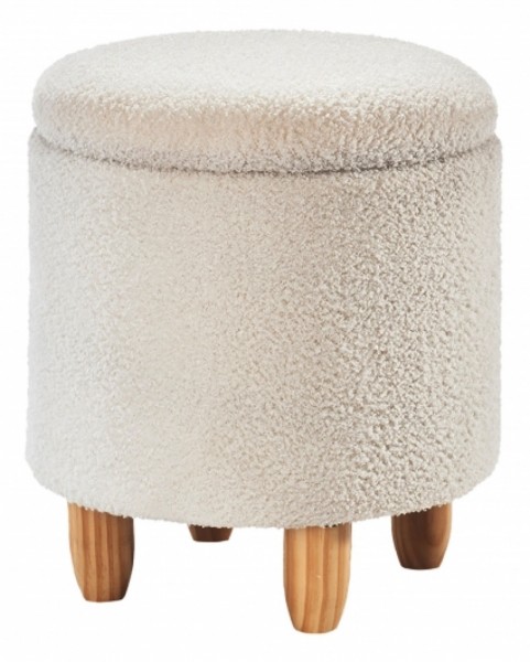 Upendo Sitzhocker aus Bouclestoff