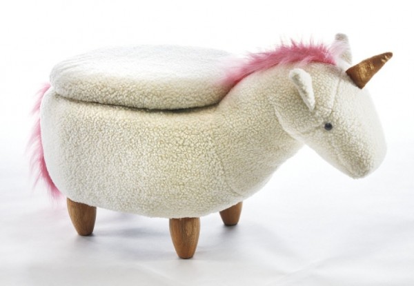 Kinderhocker Einhorn mit Staufach