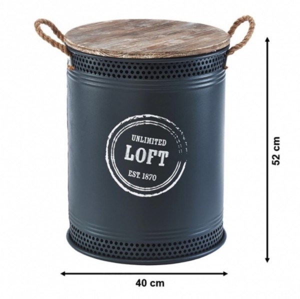 Loft Wäschebehälter aus Metall 52 cm