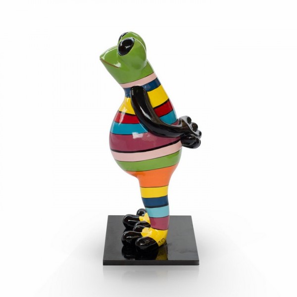 Stehender Frosch aus Fiberglas - Standing Frog Rainbow