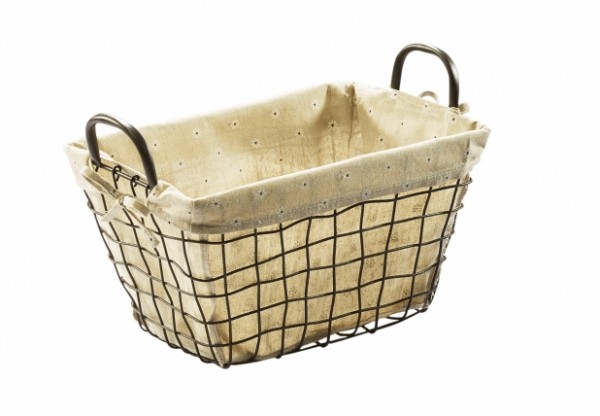 Landa Drahtkorb mit Textilstoff