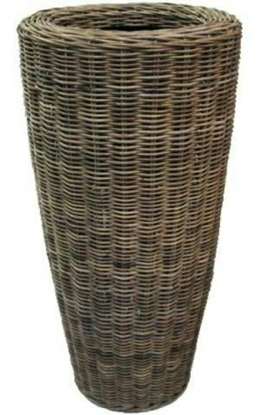 Pflanzvase Rattan grau