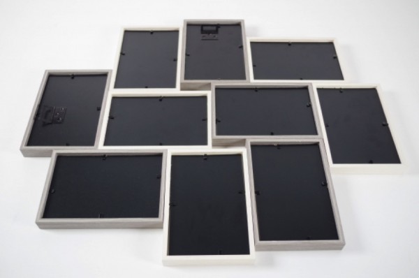 Gray Holz Bilderrahmen Collage für 10 Bilder