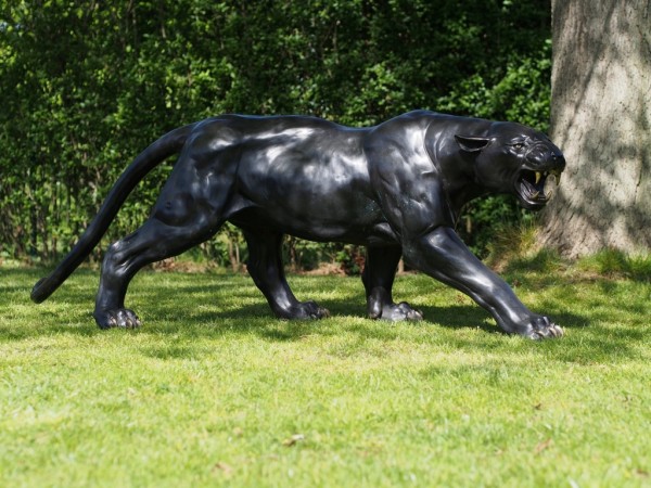 Schleichender Panter Nero - XL Bronzefigur