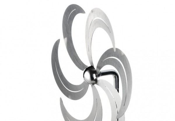 Edelstahl Windrad Mill als Gartenstecker