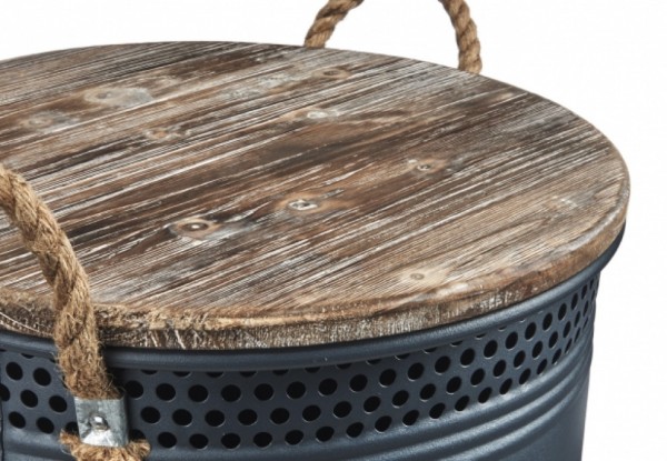 Loft Wäschebehälter aus Metall 52 cm