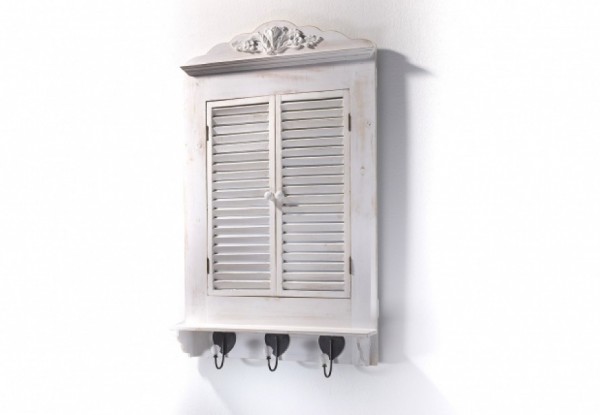 White vintage Dekofenster mit Spiegel 95 cm