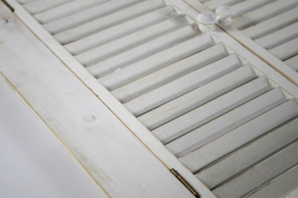 White vintage Dekofenster mit Spiegel 95 cm