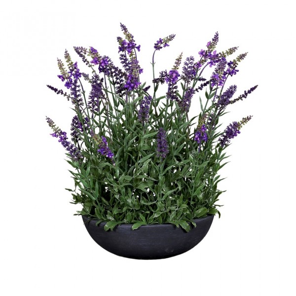 Lavendel Kunstpflanze in Schale 43 cm