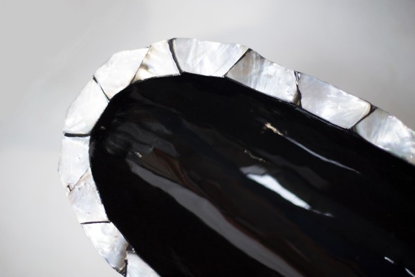 Coastline Perlmutt silberblau Pflanzschale 40x24cm