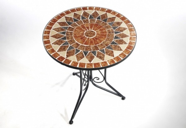 Mosaik terracotta Tisch aus Metall