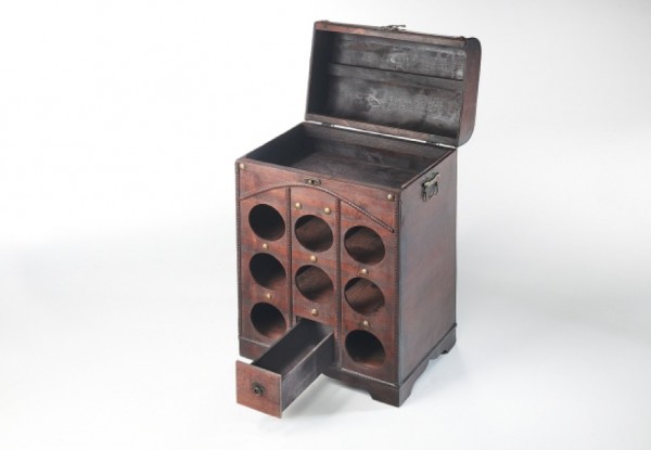 Domingo Weinregal Holztruhe braun