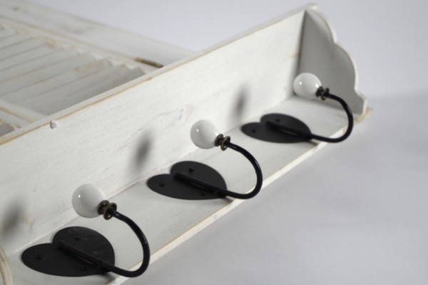 White vintage Dekofenster mit Spiegel 95 cm