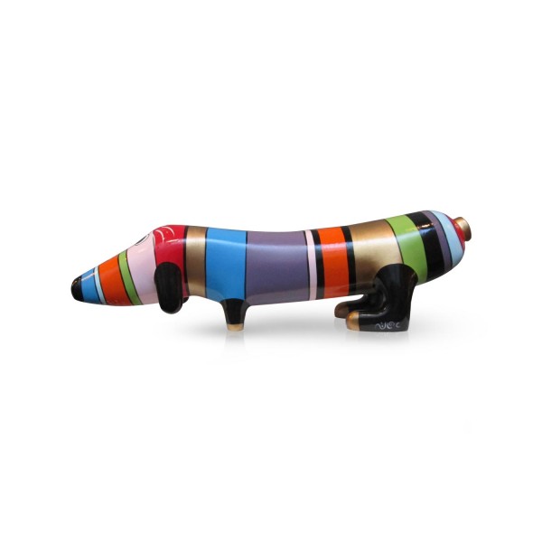 Hund aus Fiberglas - Hot Dog Rainbow Gold