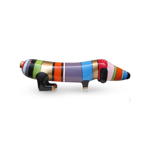 Hund aus Fiberglas - Hot Dog Rainbow Gold